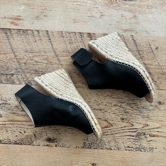 Black Wedge Sandals - Picture 4 of 9